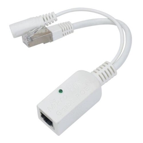 Adaptor Gigabit PoE with shielded connectors, supports 9-48V PoE