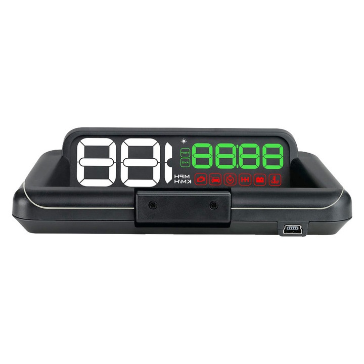 Aparat diagnosticare si afisaj informatii bord pe parbriz digital OBD2 de tip HUD, display 5 inch pentru bord C500