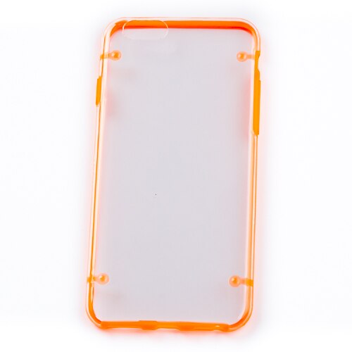 Husa Iphone 6, Transparenta cu rama portocalie, Silicon Ultra Subtire