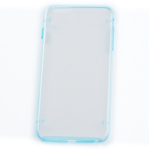 Husa Iphone 6 Plus, Transparenta cu rama Bleu, Silicon Ultra Subtire