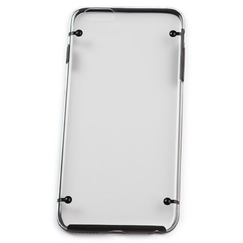 Husa Iphone 6 Plus, Transparenta cu rama neagra, Silicon