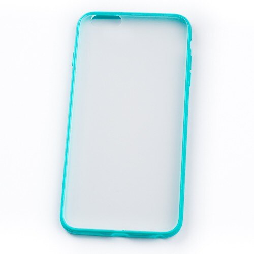 Husa Iphone 6 Plus, Transparenta cu rama Verde, Silicon/Plastic