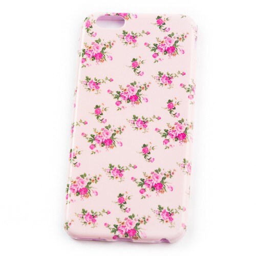 Husa Iphone 6 Plus, Pink Flowers Rain, Silicon, Multicolor