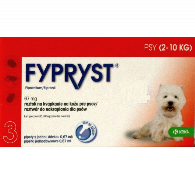 Pipeta antiparazitara, Fypryst, 2-10kg, caine
