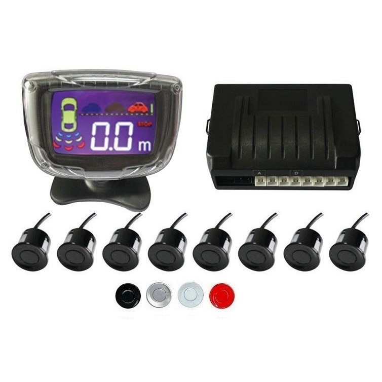 Senzori parcare fata spate OEM Argintii tim Originali de 16,5 cu display LCD SA5008