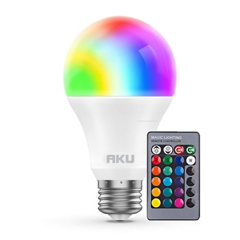 Set 2 Becuri RGB AKU 16 culori cu telecomanda Set 2 Becuri RGB AKU 16 culori cu telecomanda