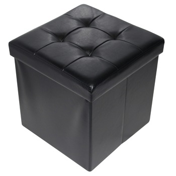 Taburet pliabil cu spatiu de depozitare 38X38Cm TB58 Negru Taburet pliabil cu spatiu de depozitare 38X38Cm TB58 Negru