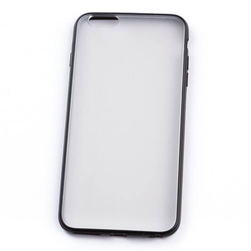 Husa Iphone 6 Plus, Transparenta cu rama neagra, Silicon/Plastic