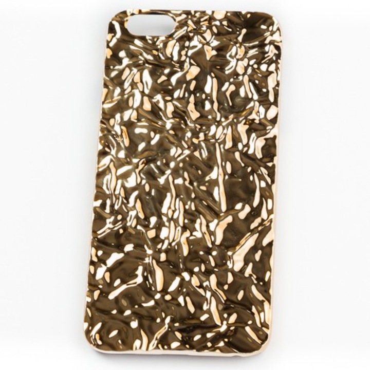 Кейс за iPhone 6 Plus, златен, метален капак