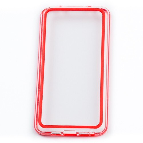 Bumper LG G2, Rosu/Transparent, Silicon/Plastic