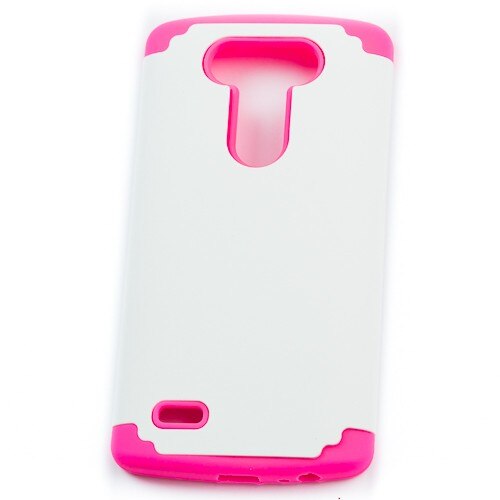 Husa LG G3 Double Protection Roz/Alba, Silicon/Plastic