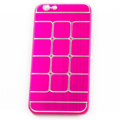 Husa Iphone 6, Fuxia Square Metal Pattern