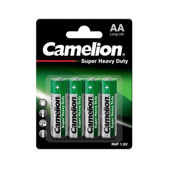 Baterii AA, R6, Camelion Super Heavy Duty, zinc, blister 4 baterii