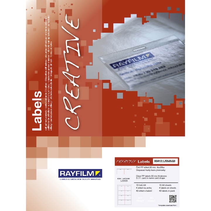 Ecuson orizontal, hartie alba lucioasa 170 g 3buc/A4 laser 10/set Rayfilm-Creativ