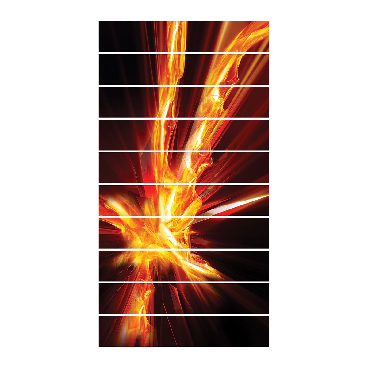 Sticker pentru scari DEGRETS 79103 Izbucnire in flacari 3D 10x18x100 cm