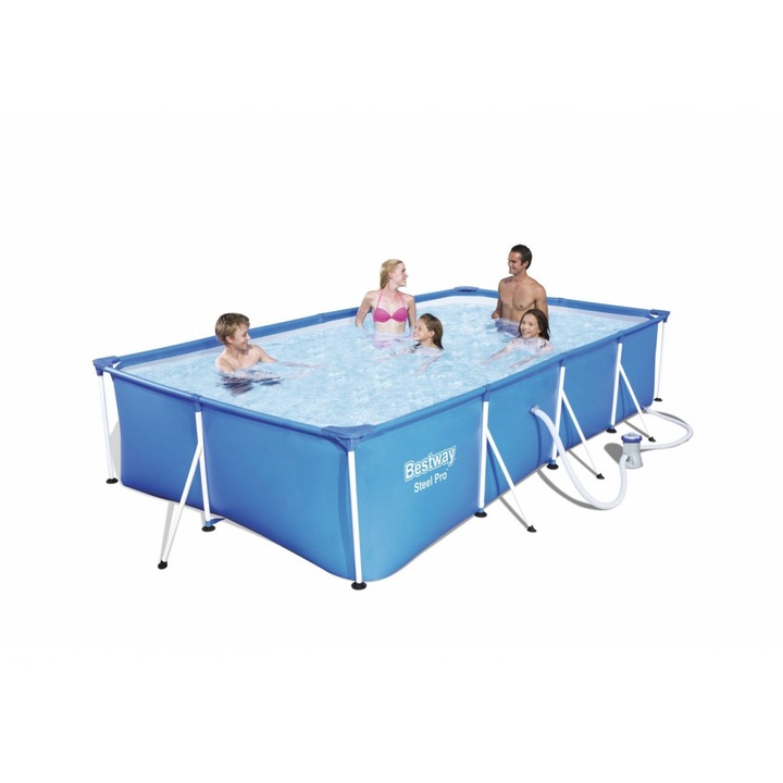 Fémvázas medence szett 400 cm *211 cm * 81 cm kék színben