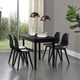 Set Viki Masa Bucatarie Cu 4 Scaune En Casa Masa 120 X 60 X 75 Cm Scaun 83 X 54 X 48 Cm Mdf Plastic Negru Emag Ro