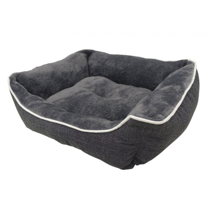 Culcus pentru caini Nobby Reno, Microfibra, 73 x 59 x 18 cm, Gri