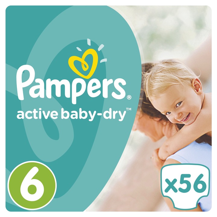 Pampers Active Baby-Dry Pelenka 6-os Méret (Extra Large), 56 db