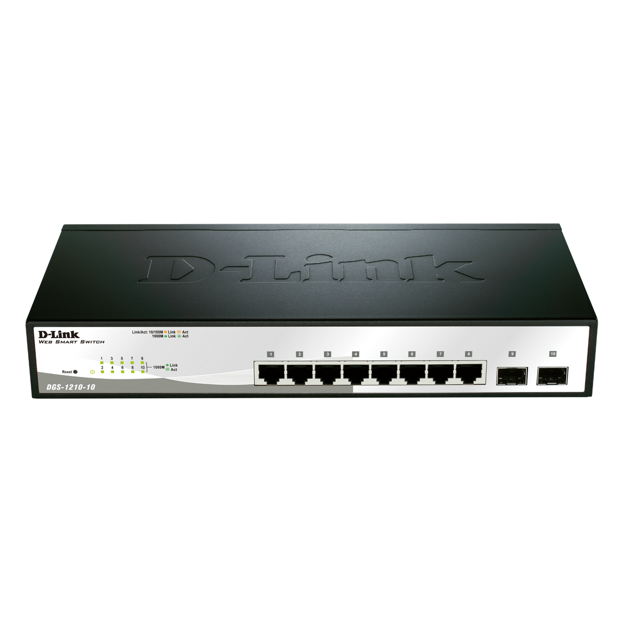 Switch D-Link DGS-1210-10 Smart, 8 porturi Gigabit, 2 porturi Gigabit SFP