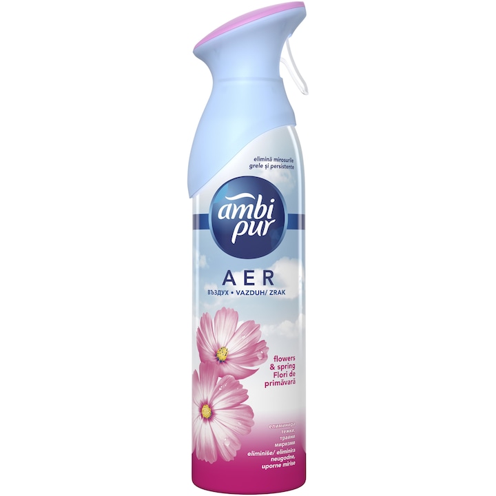 Odorizant aer cu actiune instanta pentru camera Ambi Pur Flowers & Spring, Spray 300 ml