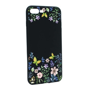 Husa Apple iPhone 7 Plus / 8 Plus, Silicon, Butterfly-Flowers B95 Husa Apple iPhone 7 Plus / 8 Plus, Silicon, Butterfly-Flowers B95