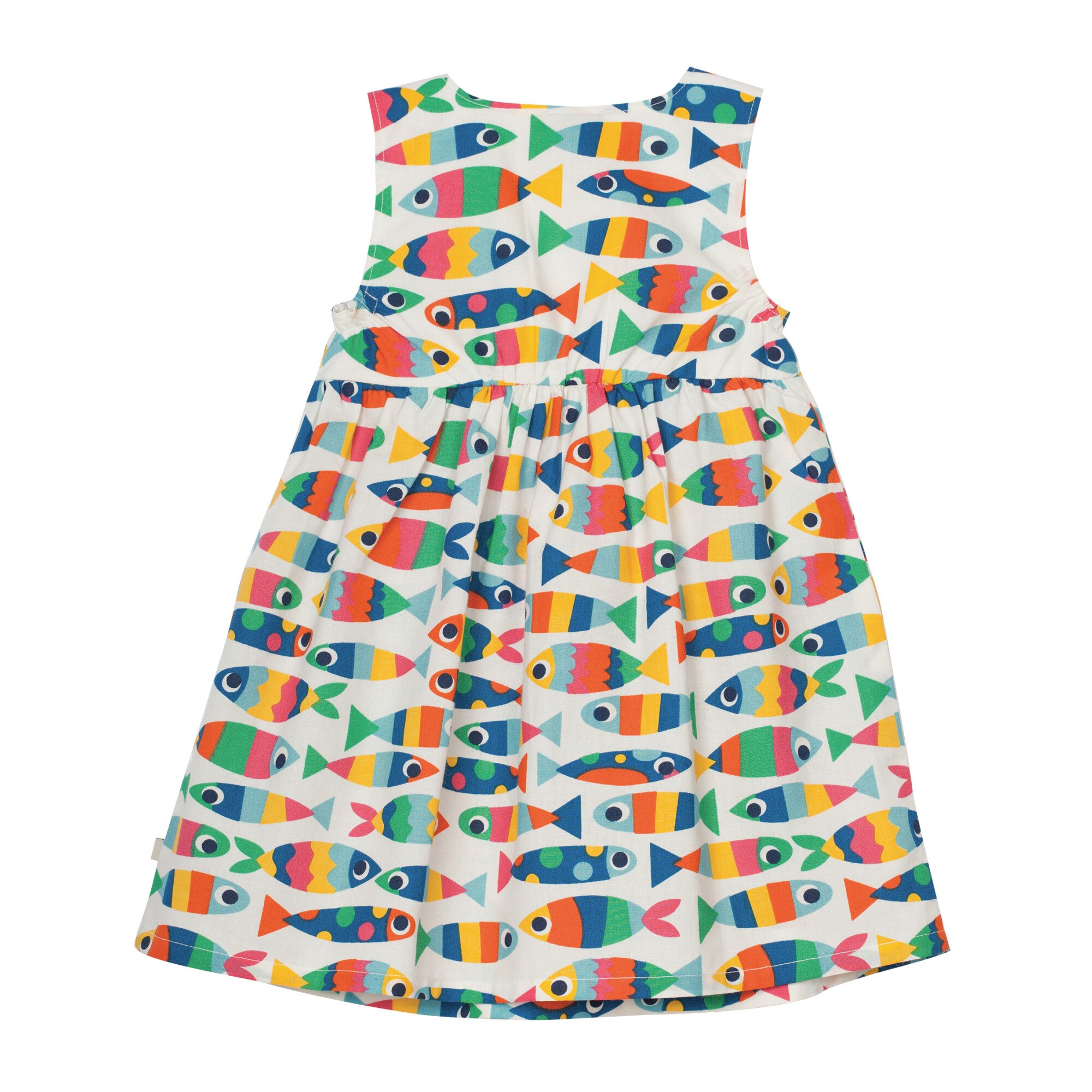 Rochie „Pestisori multicolori”, bumbac organic, multicolor, fete 0 - 3 luni