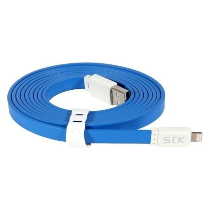 Cablu date iPhone plat 2m NOODLE ALBASTRU