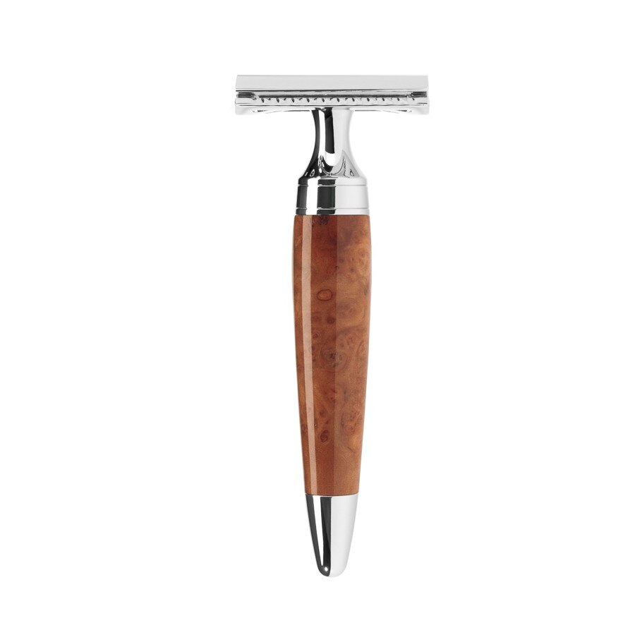 Aparat de ras clasic Muehle cu maner lemn tuia - R71SR