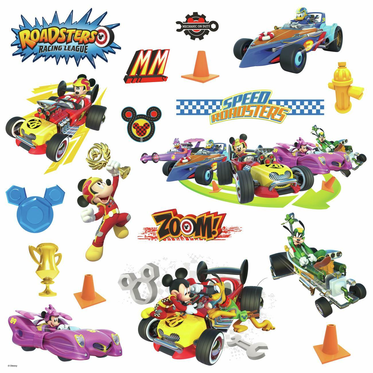 Sticker MICKEY and THE ROADSTERS | 4 colite de 22,8 x 44,1 cm