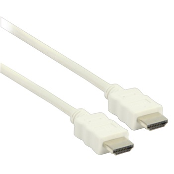 Cablu HDMI cu Ethernet HDMI - HDMI 1m, alb Cablu HDMI cu Ethernet HDMI - HDMI 1m, alb
