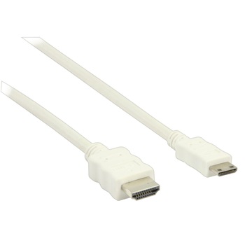 Cablu HDMI tata mini HDMI tata 1.00m, alb Cablu HDMI tata mini HDMI tata 1.00m, alb
