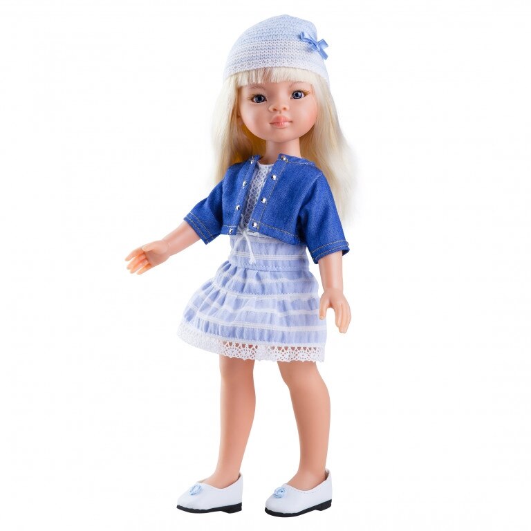 Papusa Manica in rochie bleu, cu miros de vanilie, 32 cm - Paola Reina
