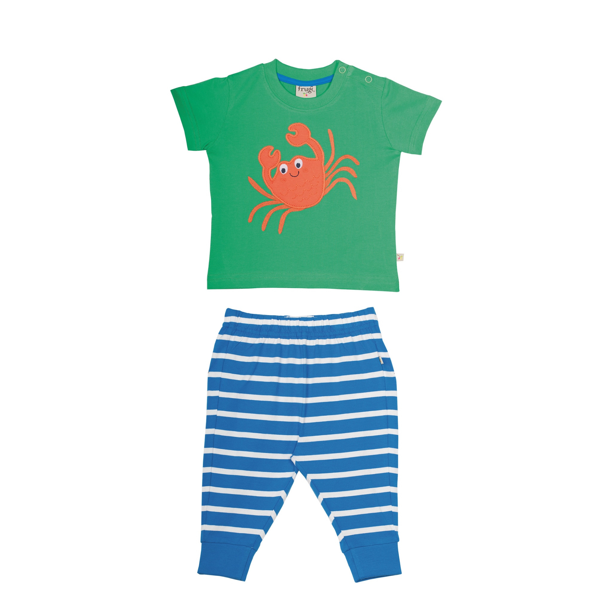Tinuta Ozzy cu crab, bumbac organic, set bebe