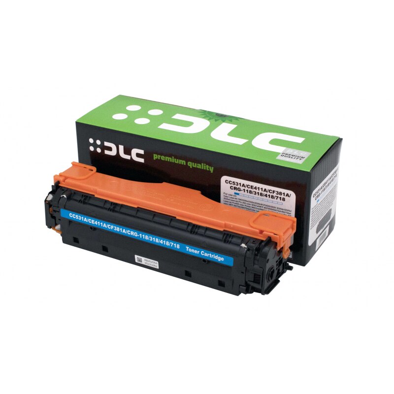 Cartus compatibil toner DLC HP CC531A/CE411A/CF381A/CANON CRG718 CYAN, 2.8 K