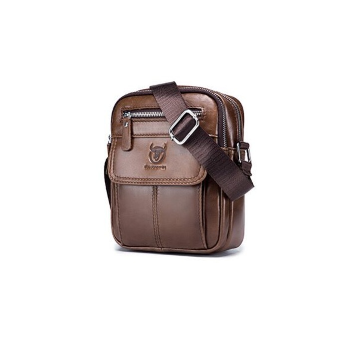 Geanta barbati, Alexander GB5848, Piele Naturala, Maro, 21x17x8 cm