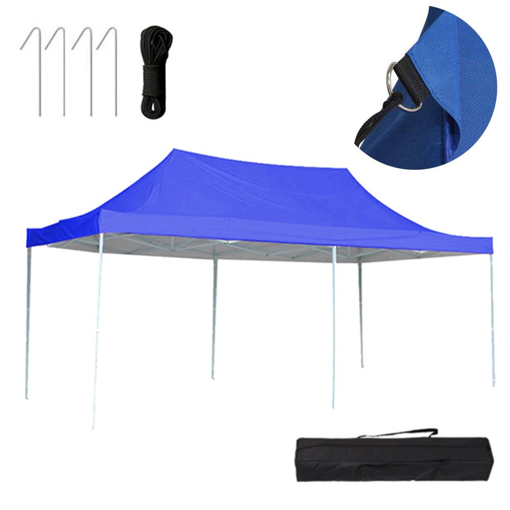 Pavilion pliant Timeless Tools cu cadru metalic, Geanta de transport, 2,9 x 5,7 m, Albastru