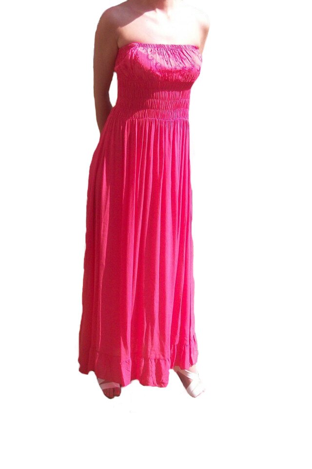Rochie de plaja din material subtire, D&J Exclusive, Roz