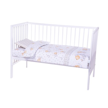 Lenjerie bumbac patut copii Bebe Royal 140*70 - 3 piese - Urs caro crem Lenjerie bumbac patut copii Bebe Royal 140*70 - 3 piese - Urs caro crem