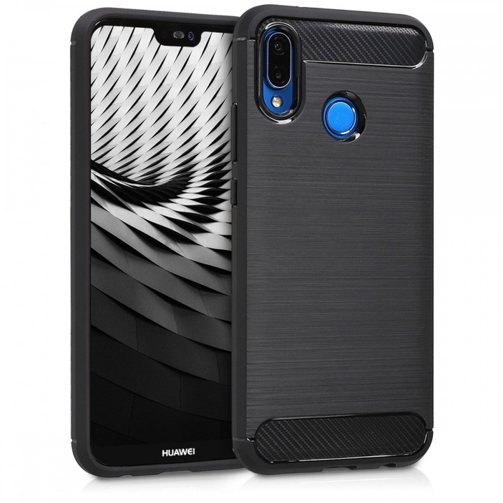 Huawei P20 Lite tok, szilikon, fekete, 45314.01