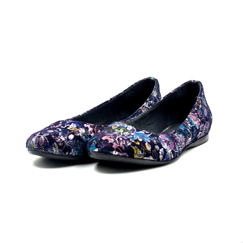 Balerini TUNGUS, piele naturala bleumarIn, talpa joasa, Bleumaren