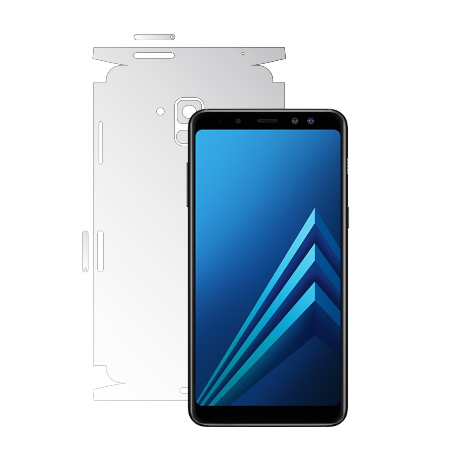 Samsung Galaxy A8+ Plus (2018) - Invisible Skinz HD - 360 Cut - Folie Protectie Ultra-Clear pentru Carcasa Spate si Laterale,Skin Adeziv Transparent, Edge to Edge Full Case Cover
