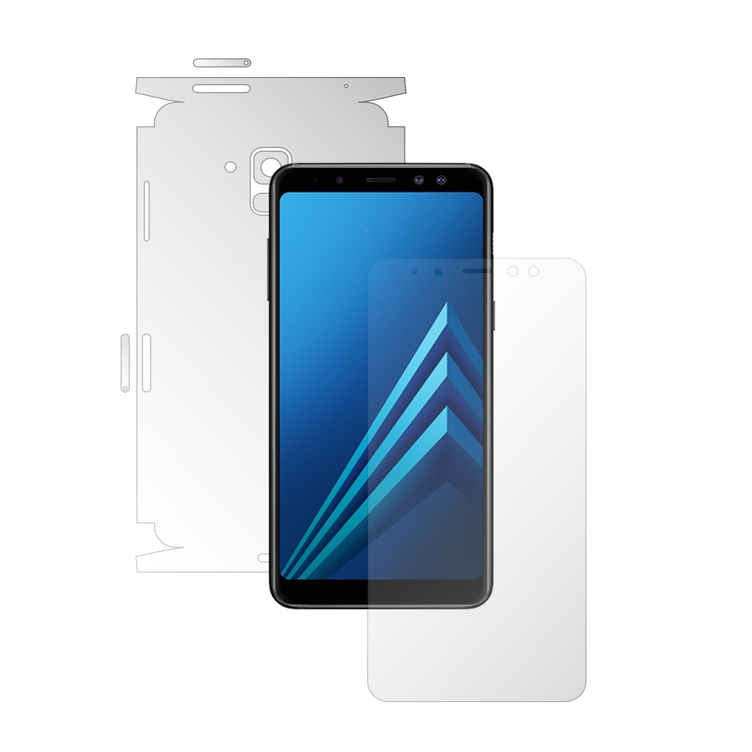 Samsung Galaxy A8+ Plus (2018) - Invisible Skinz HD - 360 Cut - Folie Protectie Siliconica Ultra-Clear pentru Ecran,Carcasa Spate si Laterale, Skin Adeziv Transparent Full Body Cover Edge to Edge