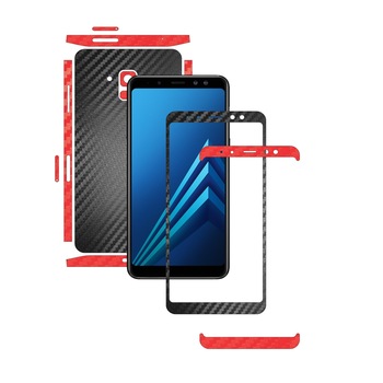 Samsung Galaxy A8+ Plus (2018) - Two Tone Negru / Rosu - Folie de protectie Carbon Skinz in Doua Culori, Skin Adeziv Full Body Cover pentru Rama Ecran,Carcasa Spate si Laterale Samsung Galaxy A8+ Plus (2018) - Two Tone Negru / Rosu - Folie de protectie Carbon Skinz in Doua Culori, Skin Adeziv Full Body Cover pentru Rama Ecran,Carcasa Spate si Laterale