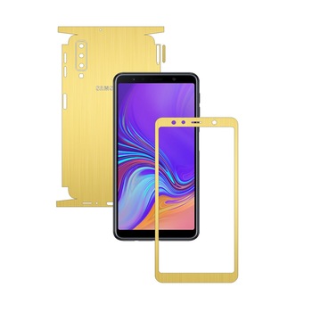 Samsung Galaxy A7 (2018) - Brushed Auriu - 360 Cut - Folie de protectie Carbon Skinz, Skin Adeziv Full Body Cover pentru Rama Ecran,Carcasa Spate si Laterale Samsung Galaxy A7 (2018) - Brushed Auriu - 360 Cut - Folie de protectie Carbon Skinz, Skin Adeziv Full Body Cover pentru Rama Ecran,Carcasa Spate si Laterale