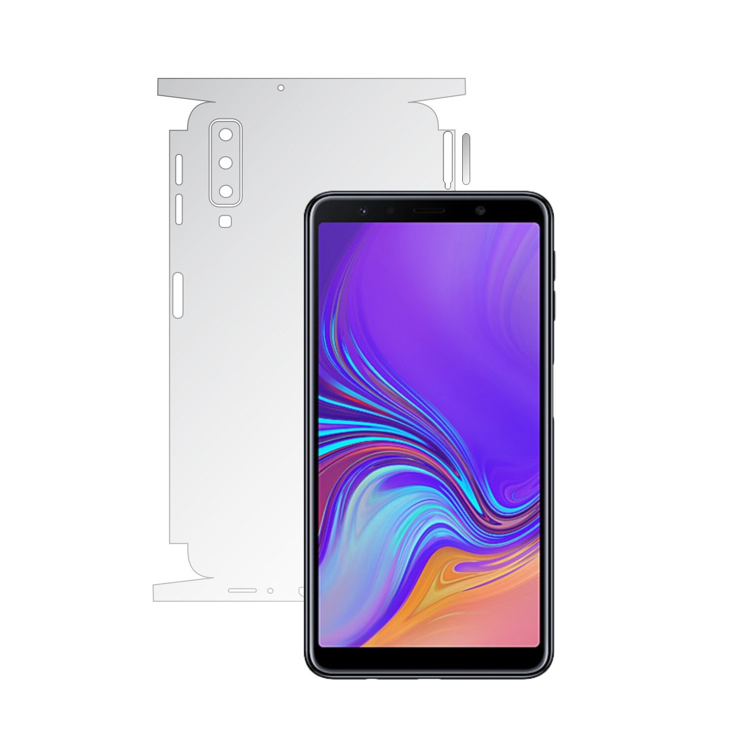 Samsung Galaxy A7 (2018) - Invisible Skinz UHD AutoRegeneranta - 360 Cut - Folie Protectie Ultra-Clear pentru Carcasa Spate si Laterale,Skin Adeziv Transparent, Edge to Edge Full Case Cover