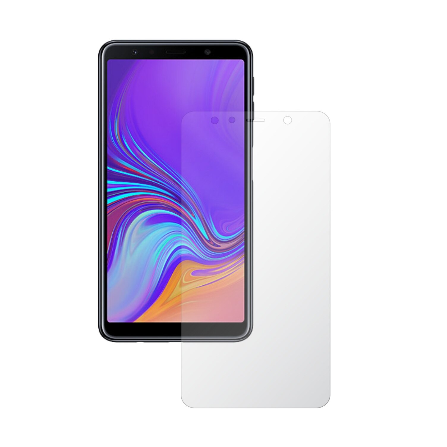 Samsung Galaxy A7 (2018) - Invisible Skinz HD ( Set 2 Folii ), Folie Siliconica Protectie Ecran Ultra-Clear cu Acoperire Totala, Edge to Edge Full Display Cover,Adeziva si Foarte Flexibila