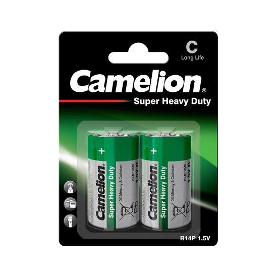 Baterii R14, C, Camelion Super Heavy Duty, zinc, blister 2 baterii