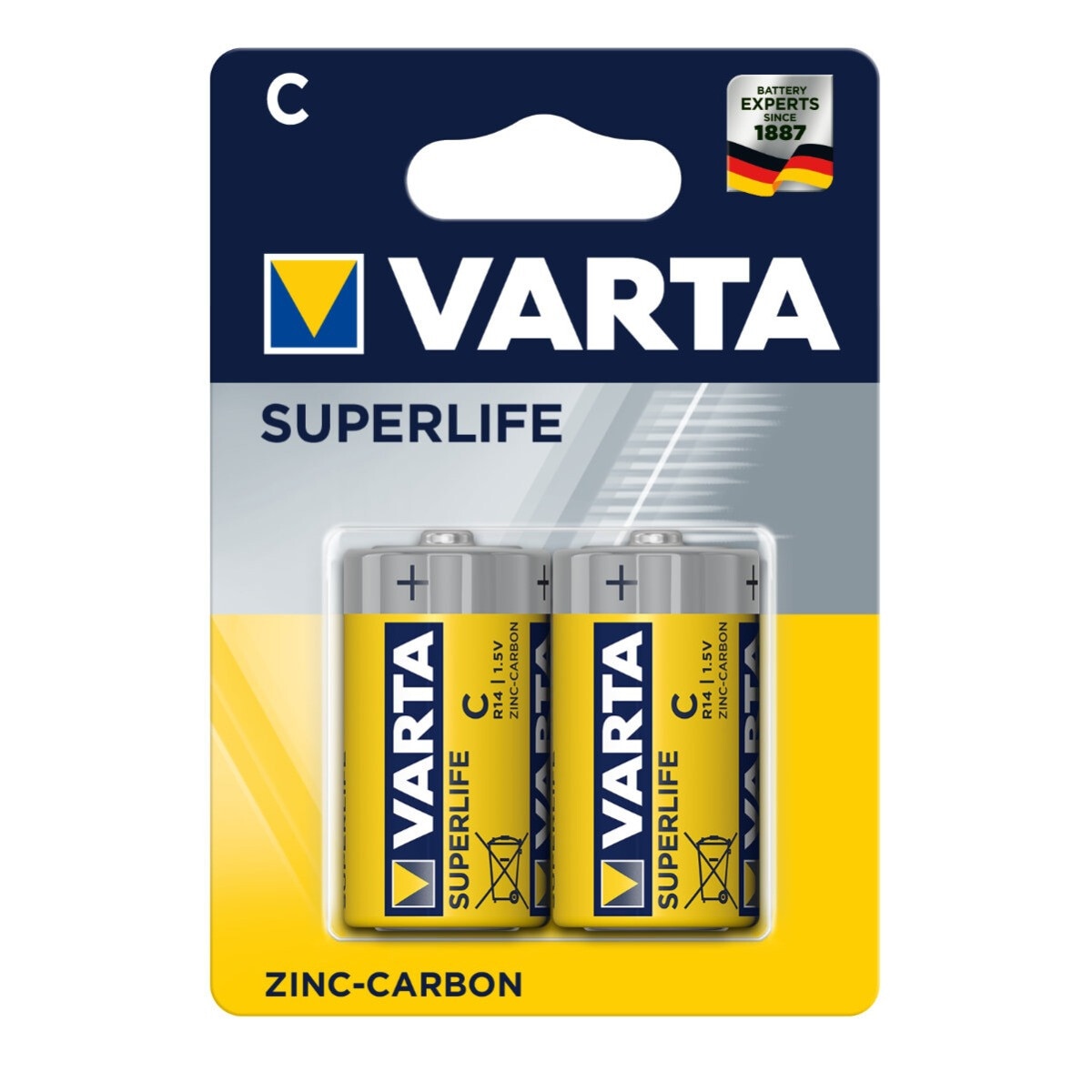 Baterii R14, C, Varta Superlife, 1,5V, zinc, blister 2 baterii - eMAG.ro