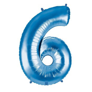 Balon folie cifra 6 albastru 100cm Balon folie cifra 6 albastru 100cm